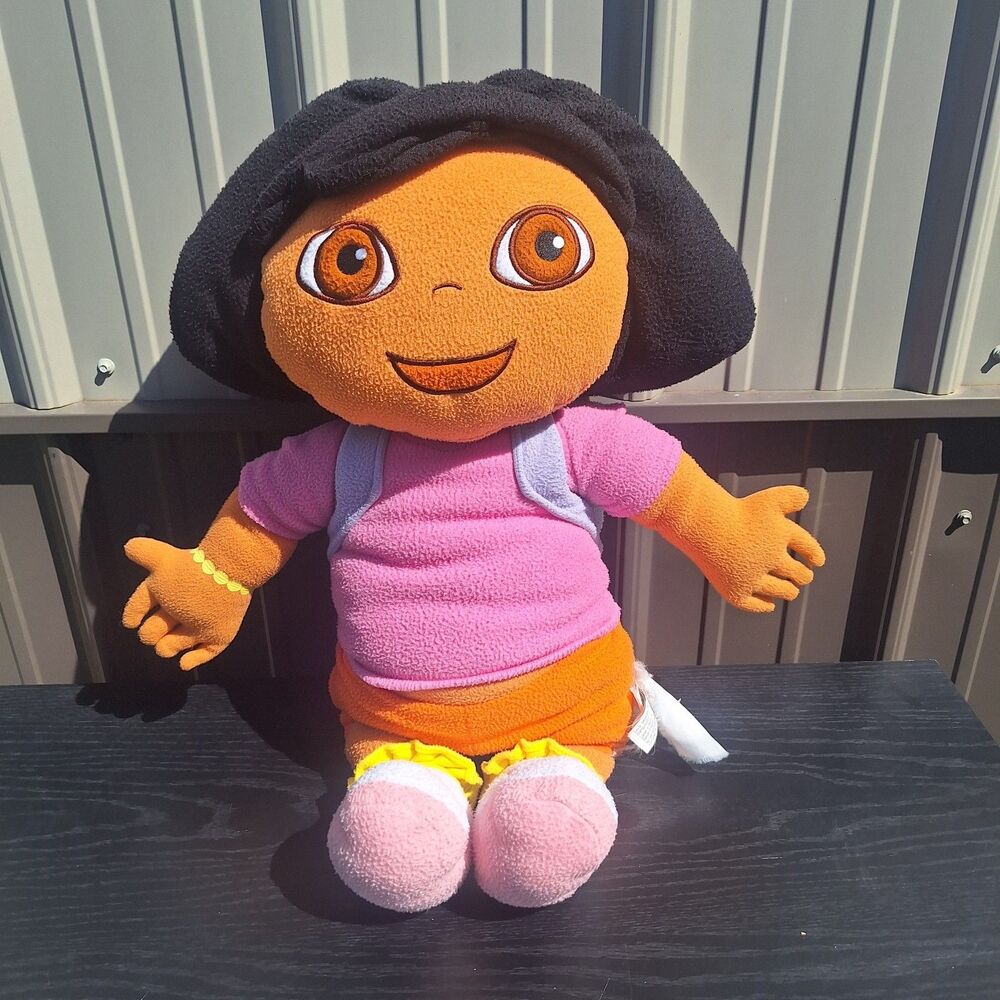 Dora the Explorer w/ Backpack Large Plush 24” Doll Map Stuffed Soft 2002 Vintage